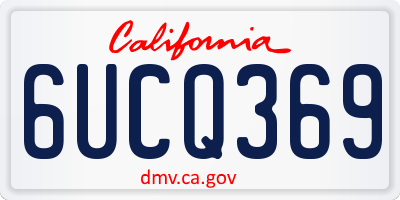 CA license plate 6UCQ369