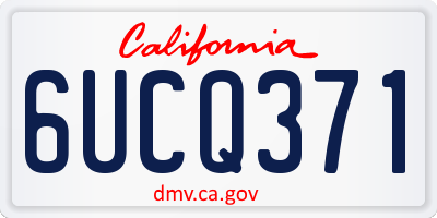 CA license plate 6UCQ371