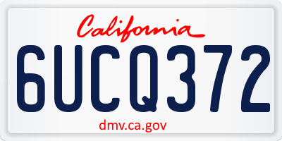 CA license plate 6UCQ372