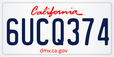 CA license plate 6UCQ374