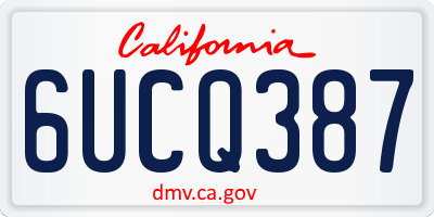 CA license plate 6UCQ387