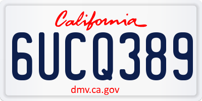 CA license plate 6UCQ389