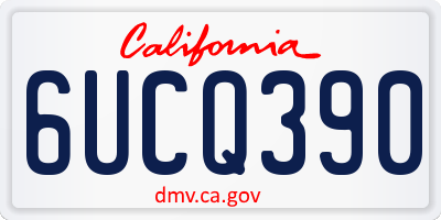 CA license plate 6UCQ390