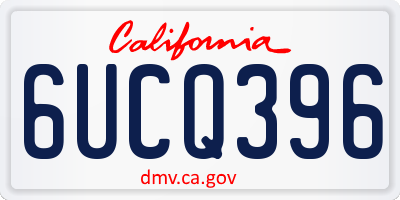CA license plate 6UCQ396