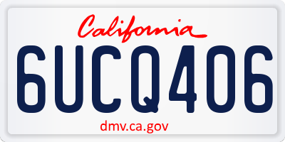 CA license plate 6UCQ406