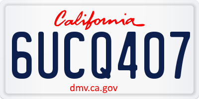 CA license plate 6UCQ407