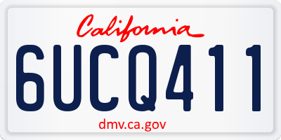 CA license plate 6UCQ411