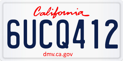 CA license plate 6UCQ412