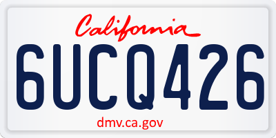 CA license plate 6UCQ426