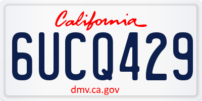 CA license plate 6UCQ429