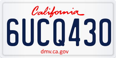 CA license plate 6UCQ430