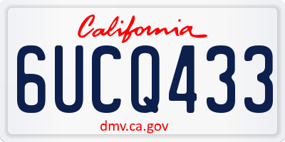 CA license plate 6UCQ433