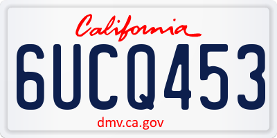 CA license plate 6UCQ453