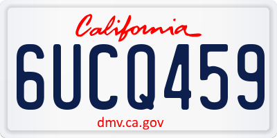 CA license plate 6UCQ459