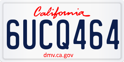 CA license plate 6UCQ464