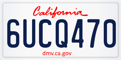 CA license plate 6UCQ470