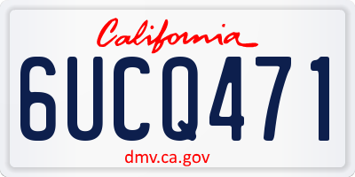 CA license plate 6UCQ471