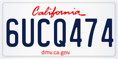 CA license plate 6UCQ474