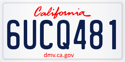 CA license plate 6UCQ481