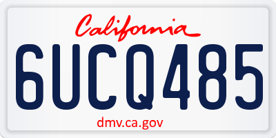 CA license plate 6UCQ485