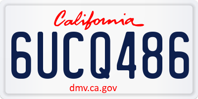 CA license plate 6UCQ486