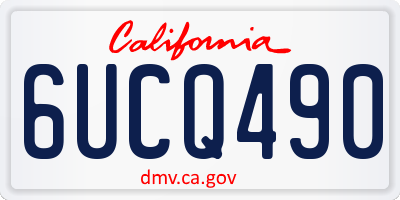 CA license plate 6UCQ490
