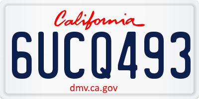 CA license plate 6UCQ493