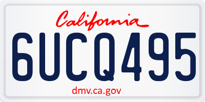 CA license plate 6UCQ495