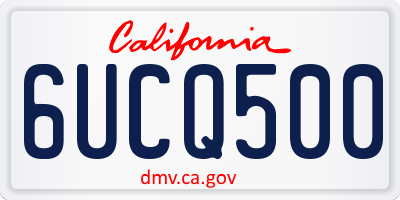 CA license plate 6UCQ500