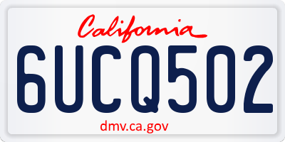 CA license plate 6UCQ502