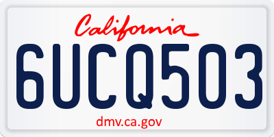 CA license plate 6UCQ503