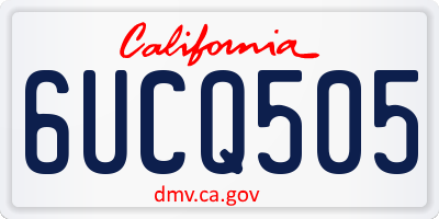 CA license plate 6UCQ505