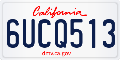 CA license plate 6UCQ513