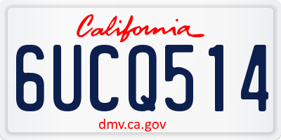CA license plate 6UCQ514