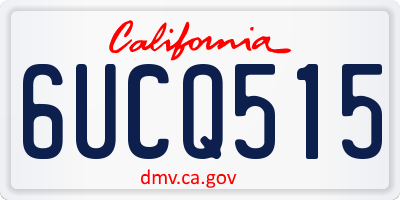 CA license plate 6UCQ515
