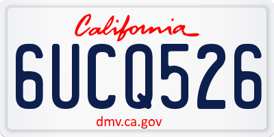 CA license plate 6UCQ526