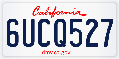 CA license plate 6UCQ527