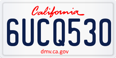 CA license plate 6UCQ530