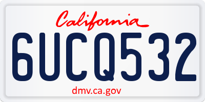 CA license plate 6UCQ532
