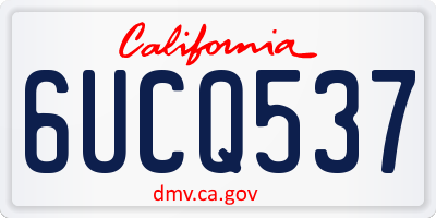 CA license plate 6UCQ537