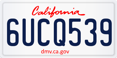 CA license plate 6UCQ539