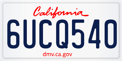 CA license plate 6UCQ540