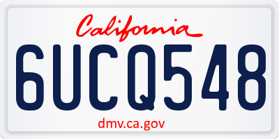 CA license plate 6UCQ548