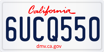 CA license plate 6UCQ550