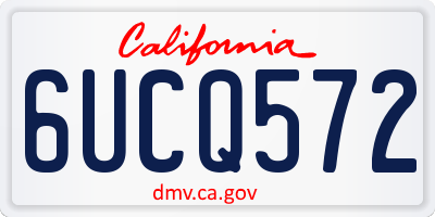 CA license plate 6UCQ572