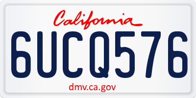 CA license plate 6UCQ576