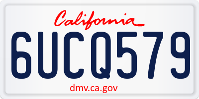 CA license plate 6UCQ579