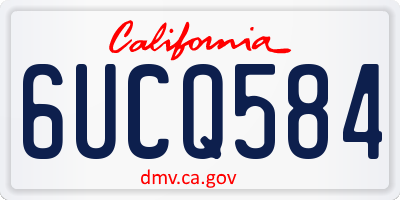 CA license plate 6UCQ584