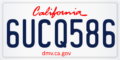 CA license plate 6UCQ586