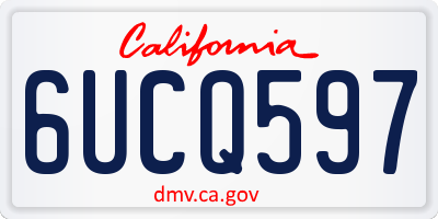 CA license plate 6UCQ597